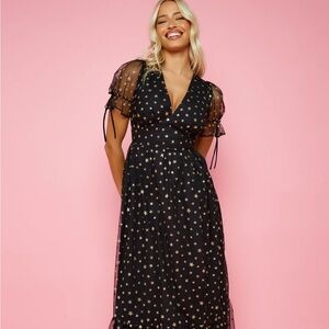 Brand new with tags Molby the Label Paloma Dress. Black with Gold stars.
